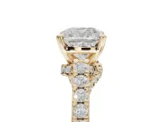 Cushion Cut Pavé Solitaire Engagement Ring Setting | Crossover Gallery | Yellow Gold