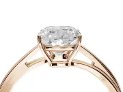 Cushion Cut Bypass Solitaire Engagement Ring Setting | Plain Polished Band | Rose Gold