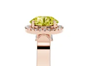 Round Pavé Halo Engagement Ring Setting for a Fancy Yellow Lab-Grown Diamond | Rose Gold