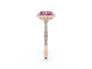 Radiant Cut Halo Engagement Ring Setting for a Fancy Pink Lab-Grown Diamond | Rose Gold - Design NV-24729
