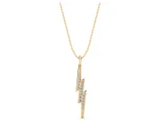 Round Lab-Grown Diamond Pavé Lightning Bolt Pendant Necklace | Polished Rim | Yellow Gold