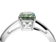 Emerald Cut Cathedral Engagement Ring Setting for a Fancy Green Lab-Grown Diamond | Sterling Silver - Design NV-24626