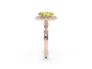 Oval Halo Engagement Ring Setting for a Fancy Yellow Lab-Grown Diamond | Bezel Stations | Rose Gold