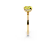 Fancy Yellow Radiant Cut Diamond Solitaire Engagement Ring Set in Yellow gold with Prong Setting and Polished Band