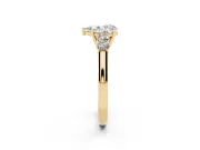 Pear-Shaped Close Set Five Stone Engagement Ring Setting | Yellow Gold
