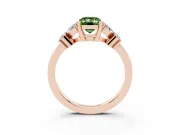 Emerald Cut Floral Engagement Ring Setting for a Fancy Green Lab-Grown Diamond | Rose Gold