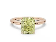 Radiant Cut Hidden Halo Ring Setting for a Fancy Yellow Lab-Grown Diamond | Rose Gold