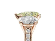Pear-Shaped Vintage Three Stone Engagement Ring Setting for a Fancy Yellow Lab-Grown Diamond | Rose Gold
