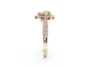 Heart-Shaped Graduated Milgrain Halo Engagement Ring Setting for a Fancy Yellow Lab-Grown Diamond | Rose Gold