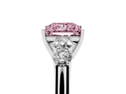 Princess Cut 5 Stone Engagement Ring Setting for a Fancy Pink Lab-Grown Diamond | White Gold