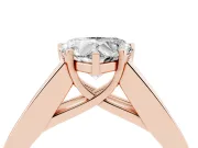Heart-Shaped Channel-Set Engagement Ring Setting | Princess Side Stones | Rose Gold