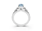 Marquise Graduated Engagement Ring Setting for a Fancy Blue Lab-Grown Diamond | White Gold