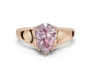 Pear-Shaped Double Claw Solitaire Engagement Ring Setting for a Fancy Pink Lab-Grown Diamond | Rose Gold