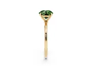 Round Thin Solitaire Engagement Ring Setting for a Fancy Green Lab-Grown Diamond | Straight Plain Band | Yellow Gold