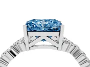Radiant Cut Accented Engagement Ring Setting for a Fancy Blue Lab-Grown Diamond | Sterling Silver