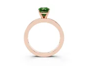 Fancy Green Radiant Cut Diamond Solitaire Ring Set in Rose gold with Channel-Set Baguette Band and Prong Setting