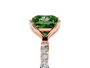 Princess Cut Pave Solitaire Engagement Ring Setting for a Fancy Green Lab-Grown Diamond | Slim Band | Rose Gold