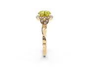 Round Vintage Halo Engagement Ring Setting for a Fancy Yellow Lab-Grown Diamond | Yellow Gold