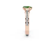 Pear-Shaped Channel Engagement Ring Setting for a Fancy Green Lab-Grown Diamond | Rose Gold - Design NV-24671