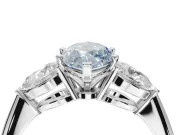 Marquise 3-Stone Engagement Ring Setting for a Fancy Blue Lab-Grown Diamond | Sterling Silver