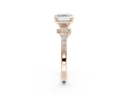 Asscher Cut Pavé Solitaire Engagement Ring Setting | Crossover Gallery | Rose Gold