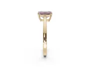 Emerald Cut Cathedral Engagement Ring Setting for a Fancy Pink Lab-Grown Diamond | Yellow Gold - Design NV-24626