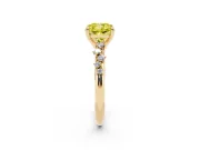 Cushion Cut Graduated Engagement Ring Setting for a Fancy Yellow Lab-Grown Diamond | Yellow Gold
