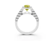 Radiant Cut Halo Engagement Ring Setting for a Fancy Yellow Lab-Grown Diamond | Sterling Silver - Design NV-24780