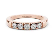 Round Diamond Half Eternity Band Set in Rose gold with Channel Setting