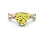 Heart-Shaped Twisted Pave Engagement Ring Setting for a Fancy Yellow Lab-Grown Diamond | Split Shank | Yellow Gold