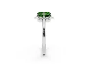 Radiant Cut Petal Halo Engagement Ring Setting for a Fancy Green Lab-Grown Diamond | Sterling Silver