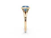 Princess Cut Bezel Engagement Ring Setting for a Fancy Blue Lab-Grown Diamond | Yellow Gold