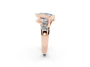 Pear-Shaped Bezel Bypass Engagement Ring Setting for a Fancy Blue Lab-Grown Diamond | Rose Gold