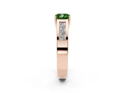 Cushion Cut Channel-Set Engagement Ring Setting for a Fancy Green Lab-Grown Diamond | Rose Gold
