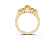 Pear-Shaped 5 Stone Engagement Ring Setting for a Fancy Yellow Lab-Grown Diamond | Yellow Gold