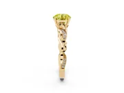 Round Vine Engagement Ring Setting for a Fancy Yellow Lab-Grown Diamond | Yellow Gold