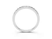 Round Diamond Curved Eternity Band Set in Platinum with Pavé Shared Prongs