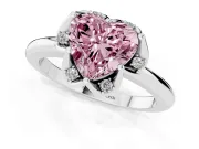 Heart-Shaped Petal Halo Engagement Ring Setting for a Fancy Pink Lab-Grown Diamond | Platinum