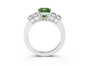Princess Cut 5 Stone Engagement Ring Setting for a Fancy Green Lab-Grown Diamond | Platinum