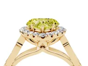 Heart-Shaped Halo Engagement Ring Setting for a Fancy Yellow Lab-Grown Diamond | Filigree Shoulders | Yellow Gold