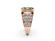 Marquise Vintage Pave Engagement Ring Setting for a Fancy Green Lab-Grown Diamond | Milgrain Edges | Rose Gold