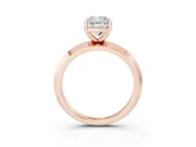 Cushion Cut Knife-Edge Solitaire Engagement Ring Setting | Plain Band | Rose Gold