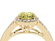 Oval Split Shank Halo Engagement Ring Setting for a Fancy Yellow Lab-Grown Diamond | Yellow Gold