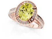 Oval Sectioned Halo Engagement Ring Setting for a Fancy Yellow Lab-Grown Diamond | Rose Gold