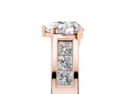 Heart-Shaped Channel-Set Engagement Ring Setting | Princess Side Stones | Rose Gold
