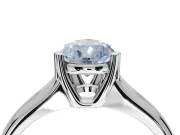 Pear-Shaped Double Claw Solitaire Engagement Ring Setting for a Fancy Blue Lab-Grown Diamond | Sterling Silver