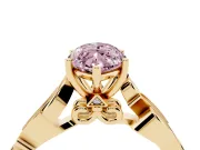 Marquise Vine Engagement Ring Setting for a Fancy Pink Lab-Grown Diamond | Yellow Gold