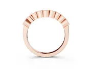 Round Diamond Bezel Half Eternity Band Set in Rose gold with Plain Lower Shank