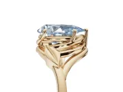 Pear-Shaped Leaf Bypass Solitaire Engagement Ring Setting for a Fancy Blue Lab-Grown Diamond | Yellow Gold
