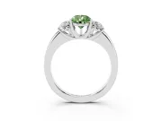 Pear-Shaped Three Stone Engagement Ring Setting for a Fancy Green Lab-Grown Diamond | Matching Side Stones | Platinum